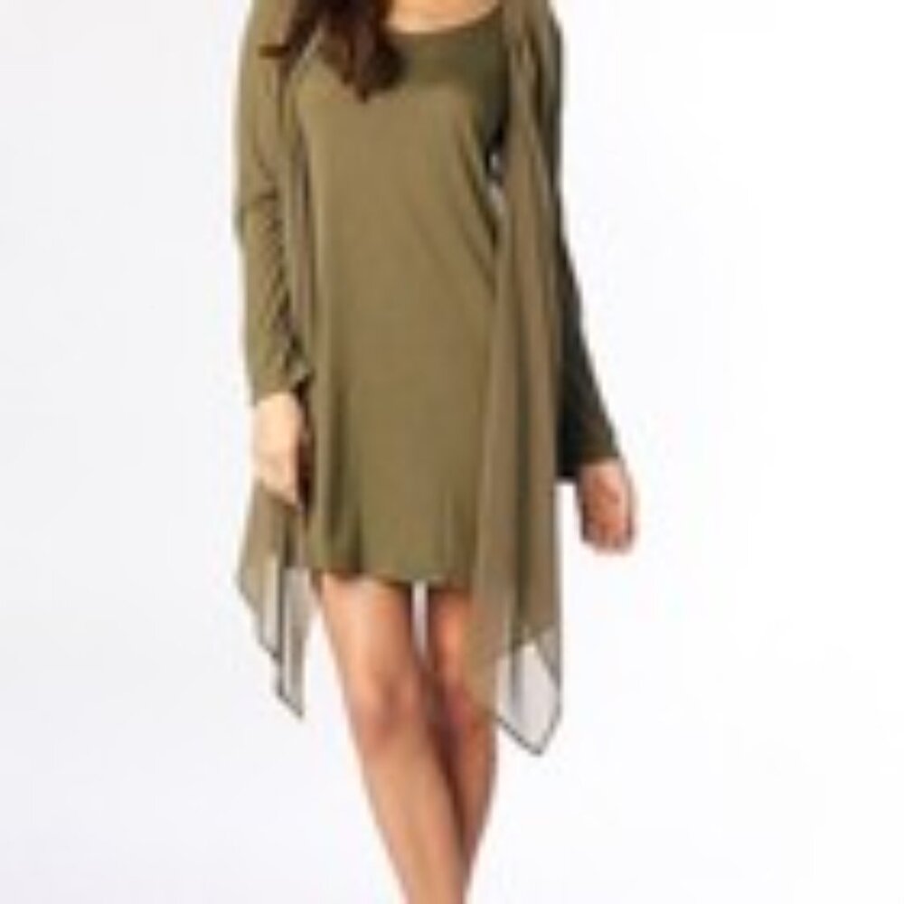 Miilla Long Sleeve Knit Draped Dress